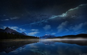 night, lake