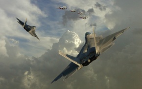 military aircraft, sky, F, 22 Raptor