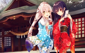 anime girls, anime, Kantai Collection, kimono, Yura KanColle, traditional clothing