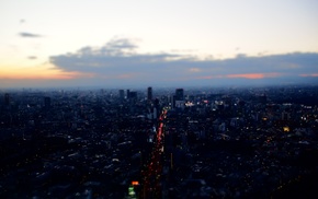 Tokyo, Japan, landscape, tilt shift, sunset