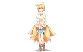 fox girl, looking at viewer, kitsunemimi, Yakumo Ran, Touhou, big boobs