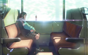 train, anime, anime girls, original characters, sleeping