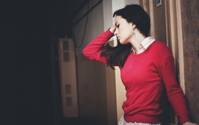 long hair, girl, brunette
