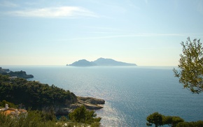 sea, coast, island, landscape, Capri Island