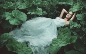 plants, girl, model