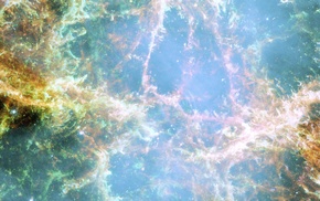 colorful, galaxy, multiple display, universe, Crab Nebula, space