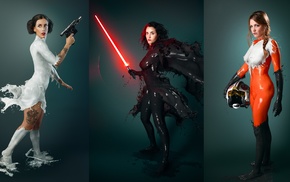 Luke Skywalker, girl, Leia Organa, body paint, Star Wars