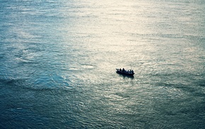 sea, rowboat, boat, fisherman, photography