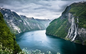 landscape, mountains, nature, Norway, water