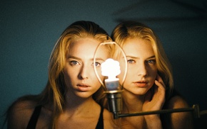 light bulb, model, girl