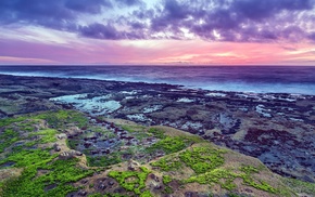 nature, coast, clouds