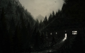 house, fantasy art