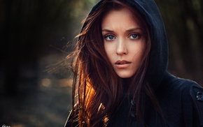 looking at viewer, face, blue eyes, girl