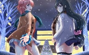 snow, Yahari Ore no Seishun Love Comedy wa Machigatteir, Yuigahama Yui, anime, Yukinoshita Yukino, anime girls