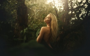 blonde, long hair, girl outdoors, girl