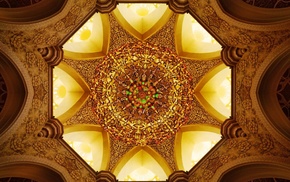 architecture, mosaic, mosque, symmetry, colorful, arch