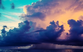 sky, clouds, colorful, water, sea, photography