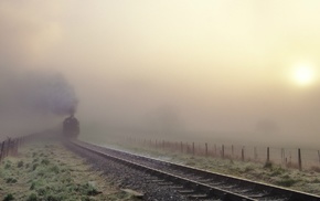 photography, nature, mist, train