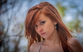 redhead, face, girl