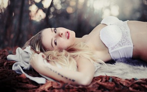 blonde, model, lingerie