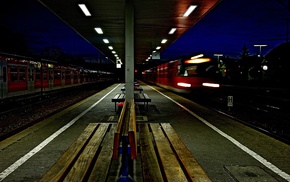 train, photography, railway, night