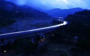 lights, Italy, long exposure, road