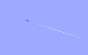 minimalism, aircraft, contrails, airplane
