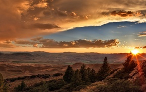 nature, sunset, landscape, photography, rock