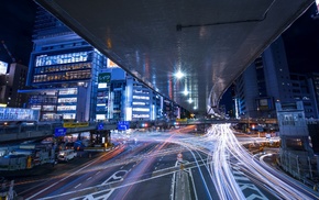 Tokyo, urban, building, night, photography, street