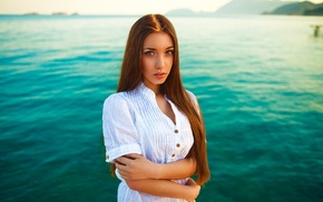 model, sea, girl, portrait