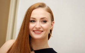 face, girl, actress, redhead, Sophie Turner, celebrity