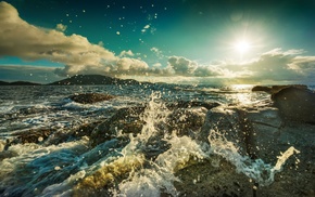 photography, sea, Sun, water, coast, nature