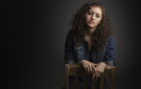 portrait, model, chair, girl