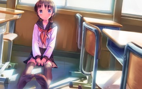 original characters, school uniform, anime, manga, classroom, anime girls