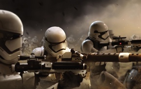stormtrooper, Star Wars The Force Awakens, Star Wars, battle, science fiction