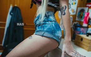 girl, Nask Nach, ass, painted nails, tattoo, Marta Navajas