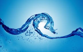 water, blue, digital art