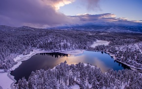 USA, winter, Arizona, lake, landscape, nature