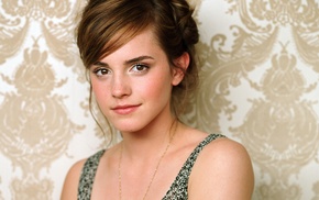 auburn hair, girl, Emma Watson, celebrity, portrait, looking at viewer