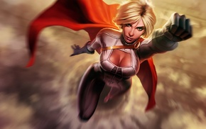 fantasy art, superhero, Power Girl, DC Comics