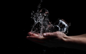 hands, water, splashes