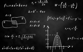 equation, numbers, blackboard, graph, science, simple background