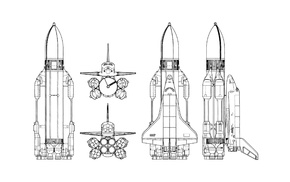 rocket, USSR, space shuttle, simple background, Buran, schematic
