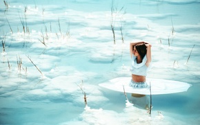 girl, model, water