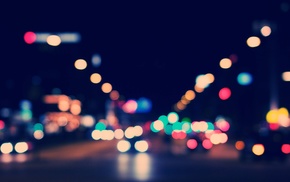 street, urban, bokeh, lights, night, photography