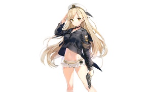 anime, sailor uniform, original characters, gun, anime girls
