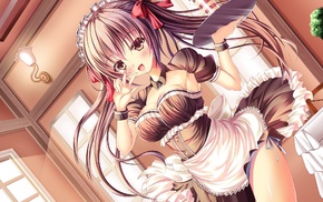 anime girls, maid, maid outfit, anime, original characters