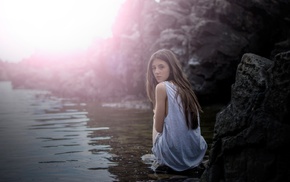 girl, girl outdoors, model, water