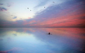 nature, water, clouds