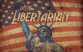American flag, Statue of Liberty, libertarianism
